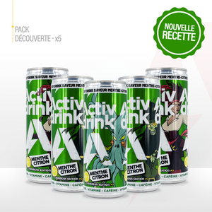 ACTIVDRINK Mint / Lemon flavor - pack of 5 cans