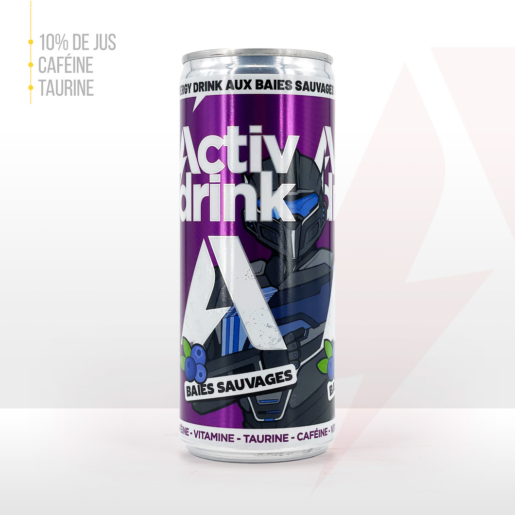 ACTIVDRINK aux baies sauvages - pack de 24 canettes