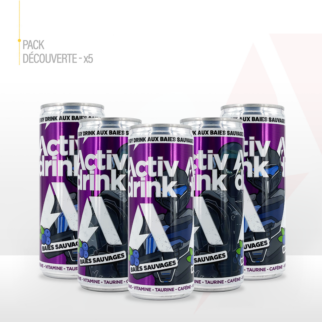 ACTIVDRINK aux baies sauvages - pack de 5 canettes