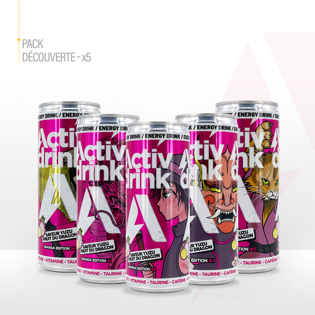 ACTIVDRINK Yuzu / Dragon Fruit flavor - 5 can pack