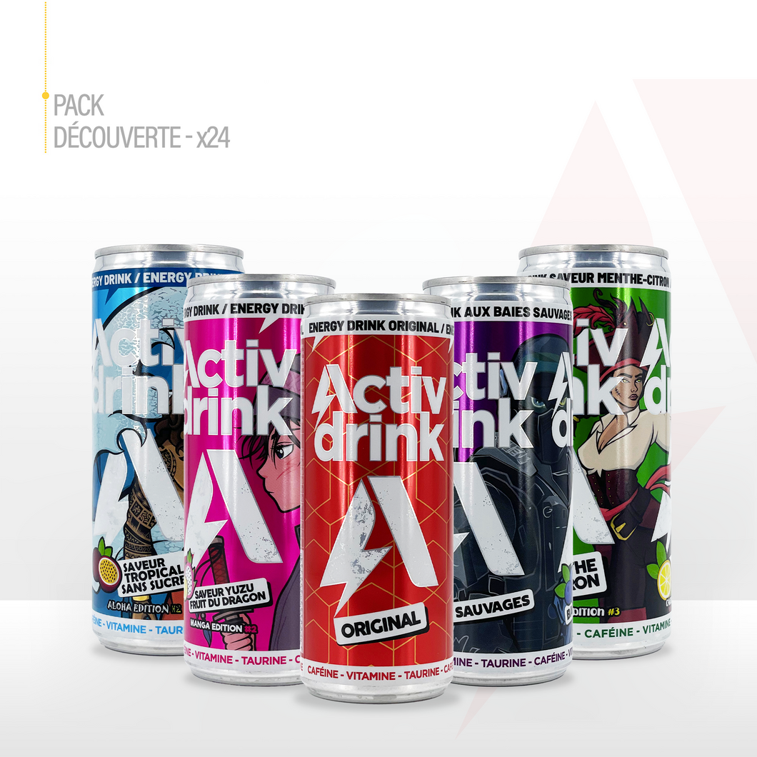 ACTIVDRINK - Pack Découverte de 24 canettes